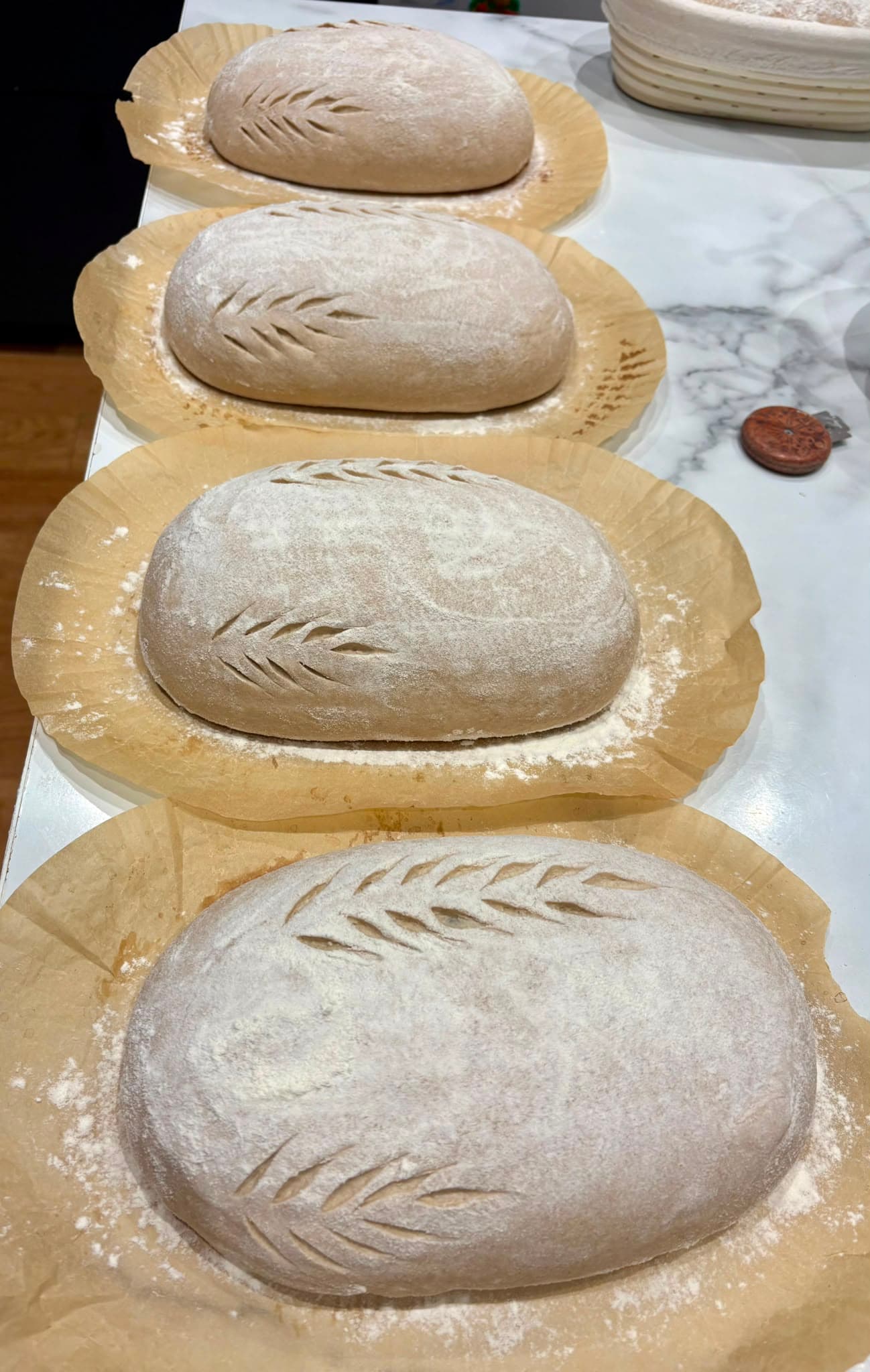 Scored & ready for the oven